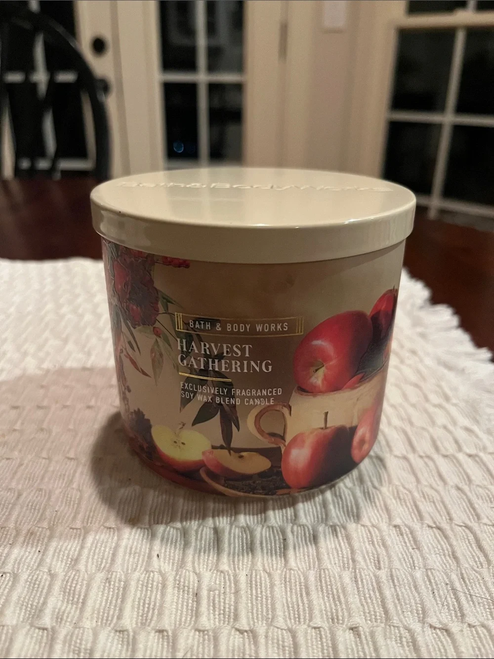 Bath & Body Works Harvest Gathering Candle - Cream and Red